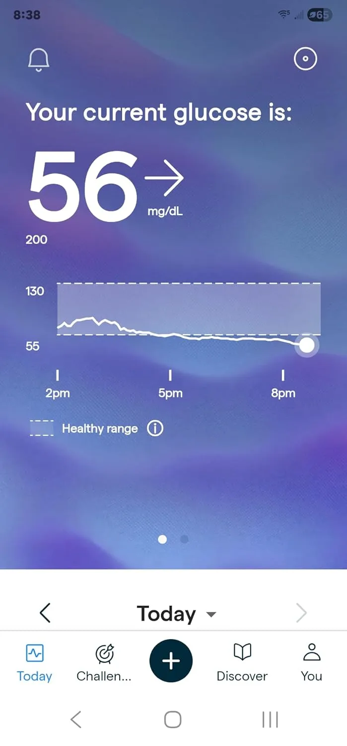 Customer photo of continuous glucose monitor sensor applied to arm skin