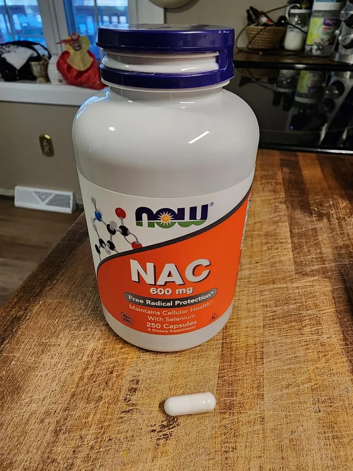 Customer photo of NAC, Glutathione, and Alpha-Lipoic Acid supplement bottle and capsules