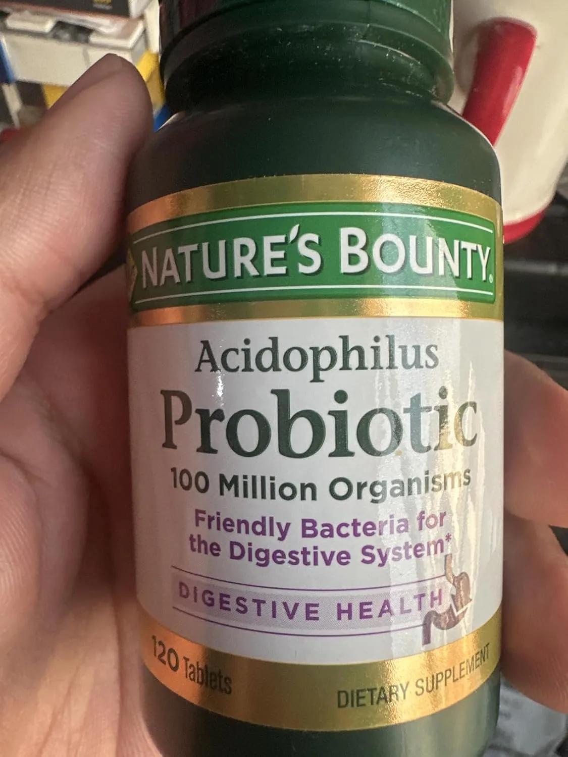 Customer photo of [product description - e.g., supplement bottle/packaging shown next to breakfast]