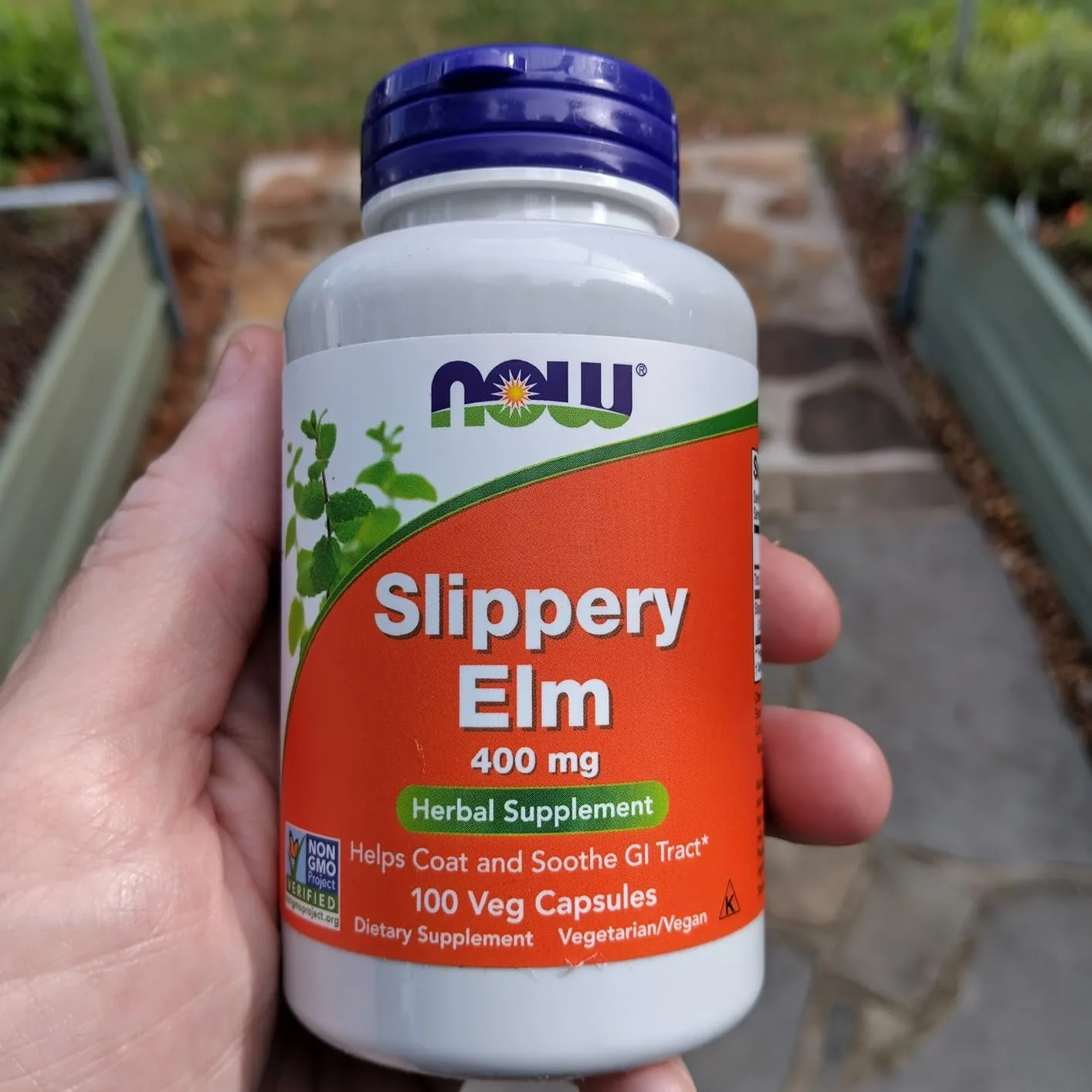 Customer photo of natural heartburn remedy product bottle displayed on kitchen counter