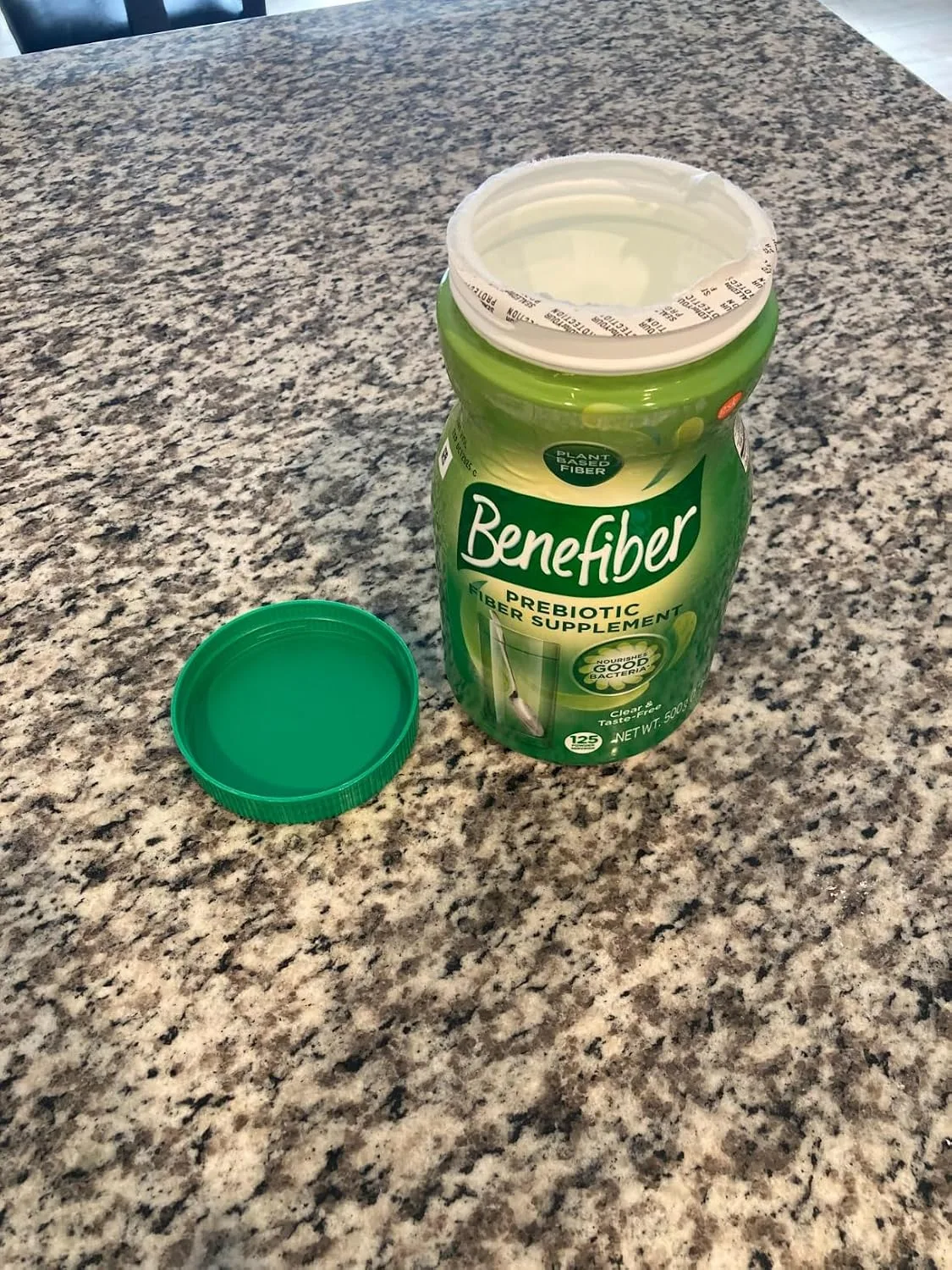 Customer photo of digestive health supplement bottle with nutritional label and ingredients list visible