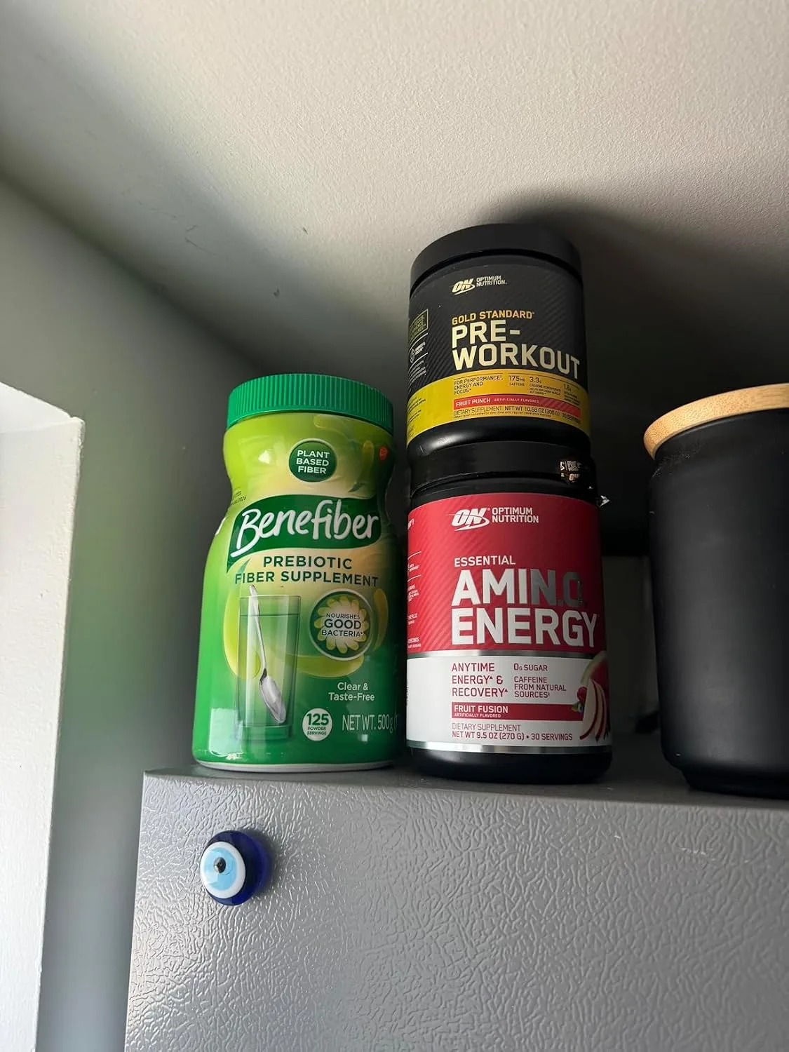 Customer photo of digestive supplement bottle displayed with packaging materials
