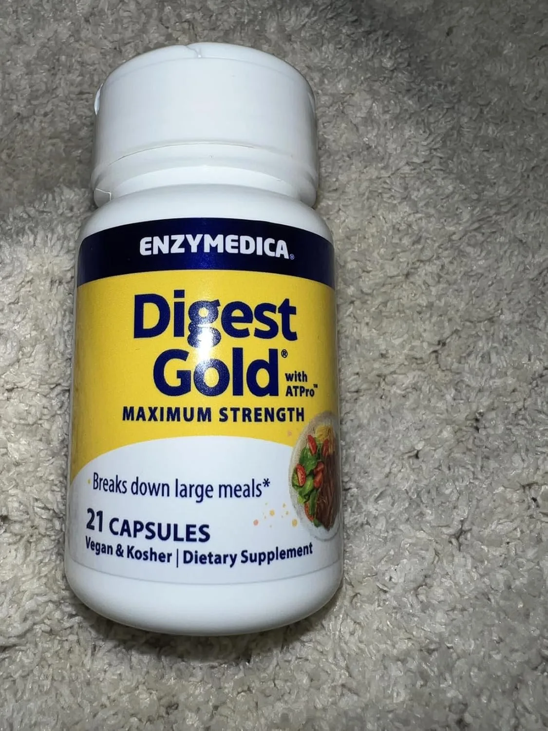 Customer photo of Enzymedica Digest Gold bottle displayed with product packaging