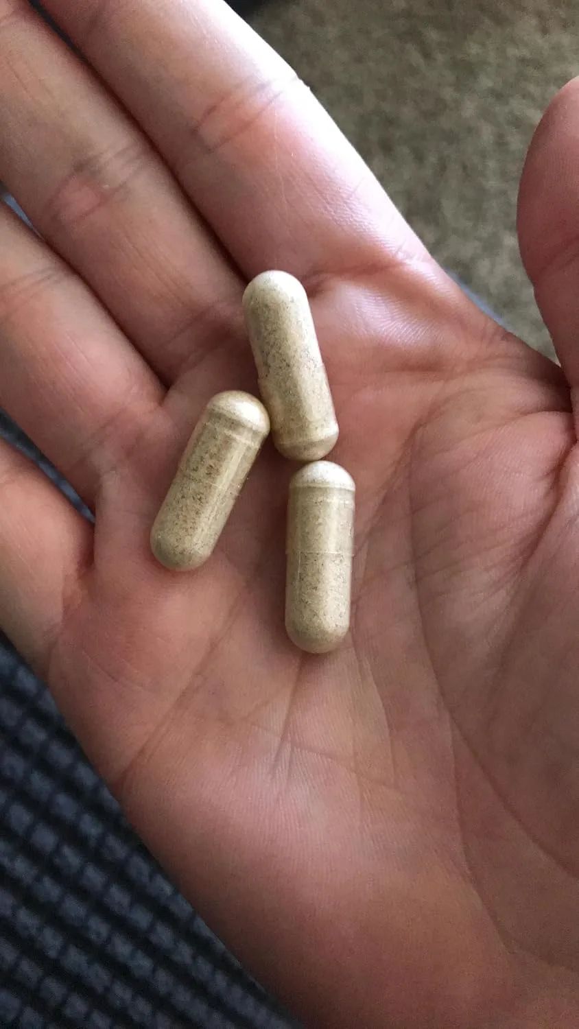 Customer photo of supplement bottle label showing nutritional information and ingredients