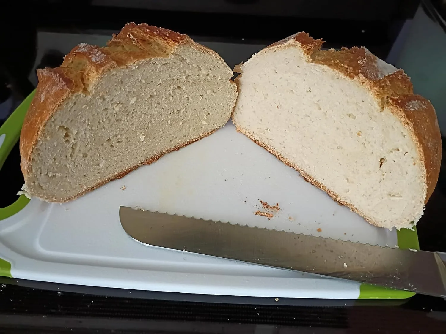 Customer photo of gluten-free flour blend baked goods showing golden brown texture and crumb structure