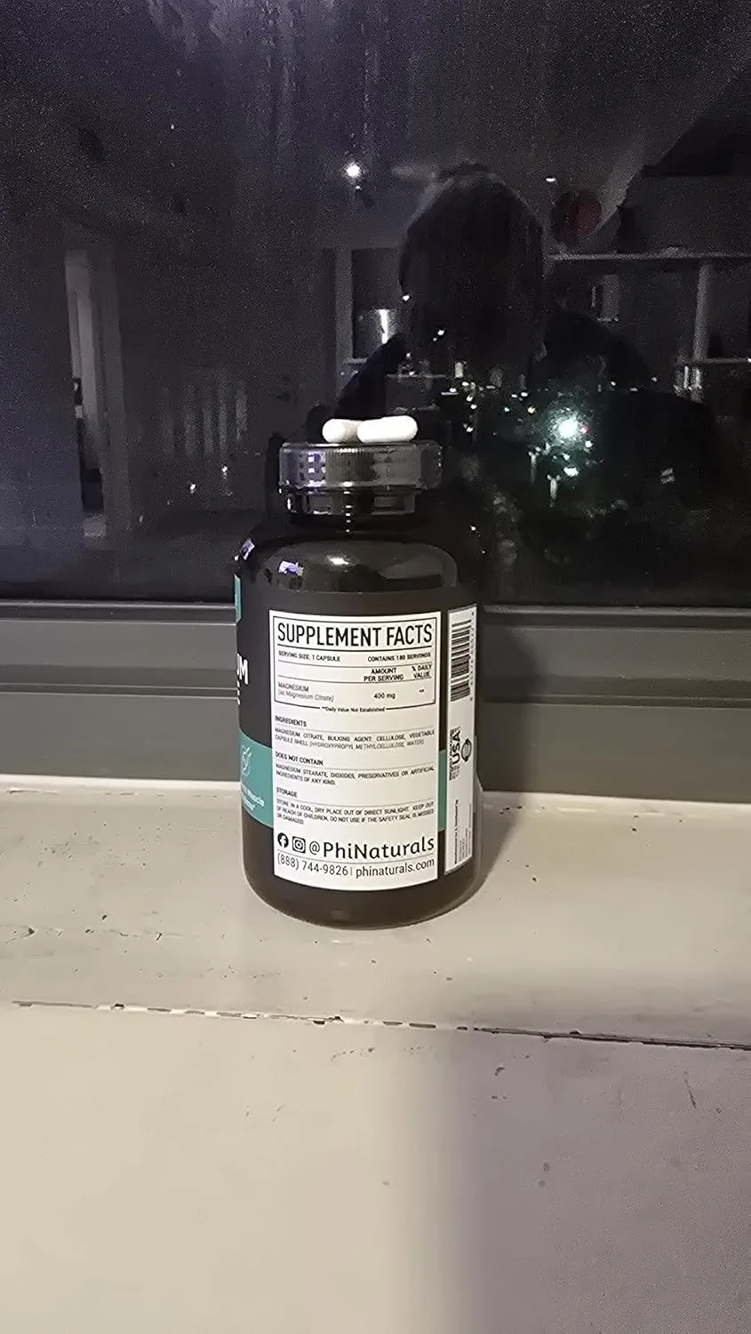 Customer photo of magnesium supplement bottle showing dosage instructions and ingredient list
