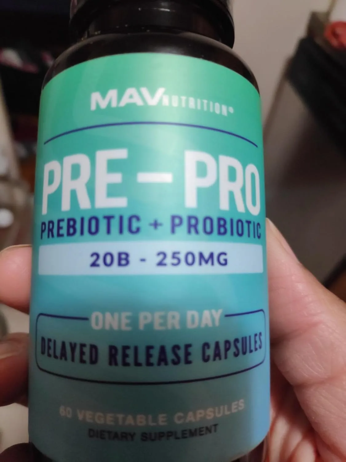 Customer photo of probiotic fiber supplement capsules and powder in containers