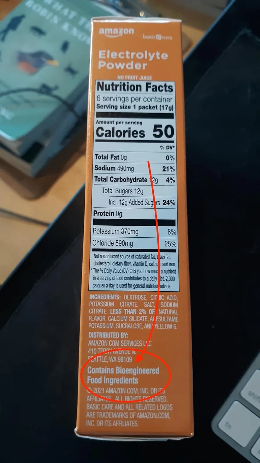 Customer photo showing supplement bottle label and nutritional information details