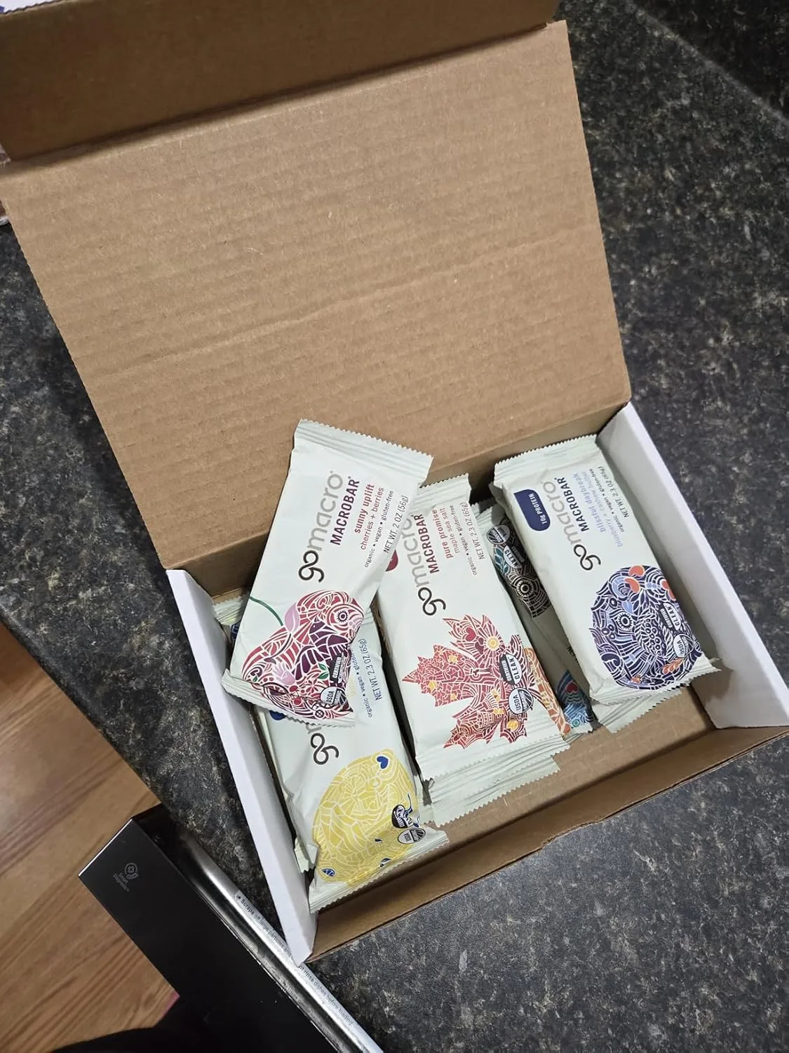 Customer photo of low-FODMAP protein bar showing packaging and unwrapped bar