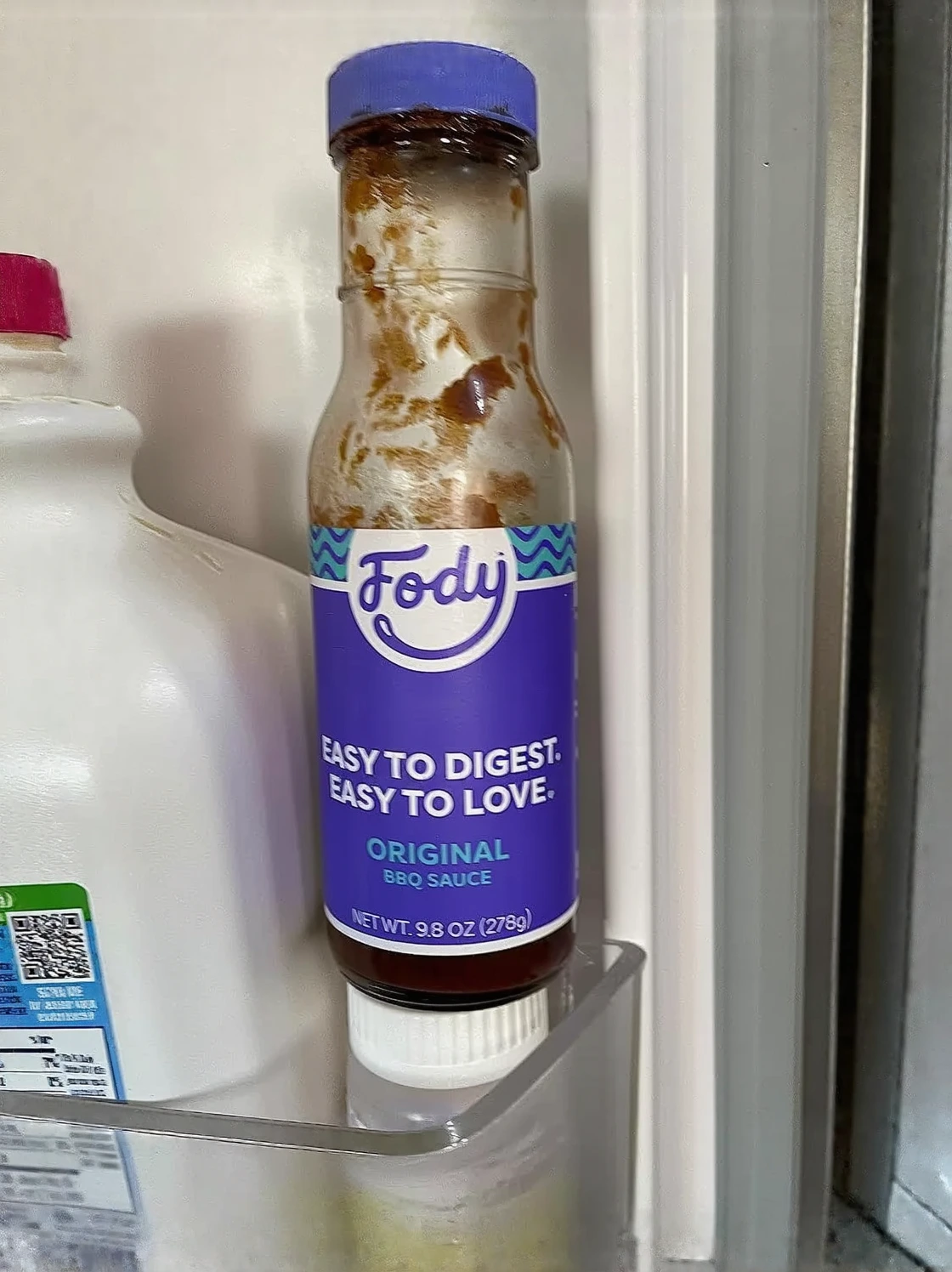 Customer photo of FODY Low-FODMAP sauce bottle showing label and packaging