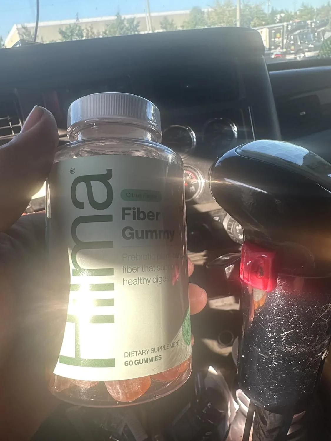 Customer photo of supplement bottle packaging for digestive health support