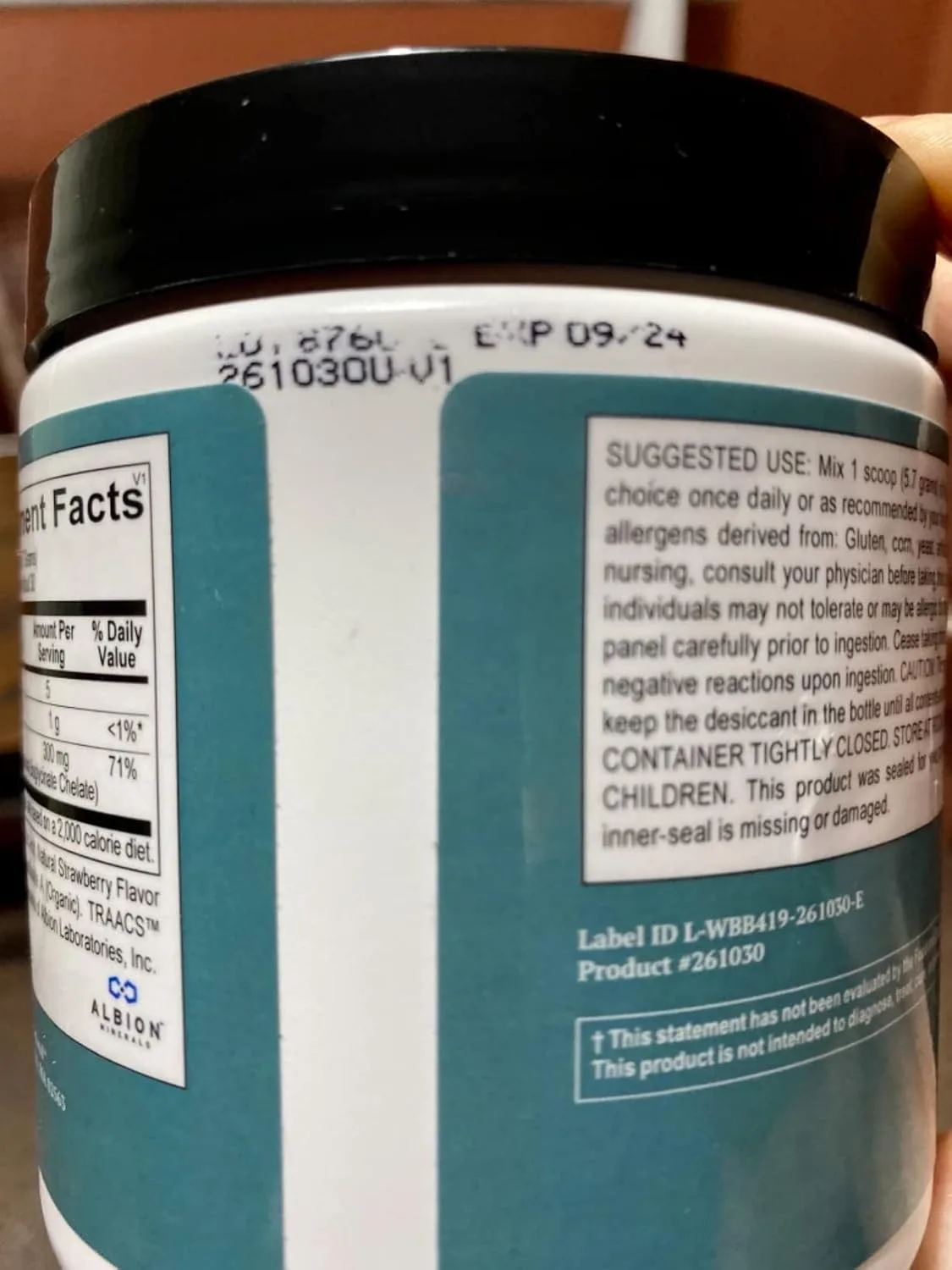 Customer photo of gut health supplement bottle with wellness packaging