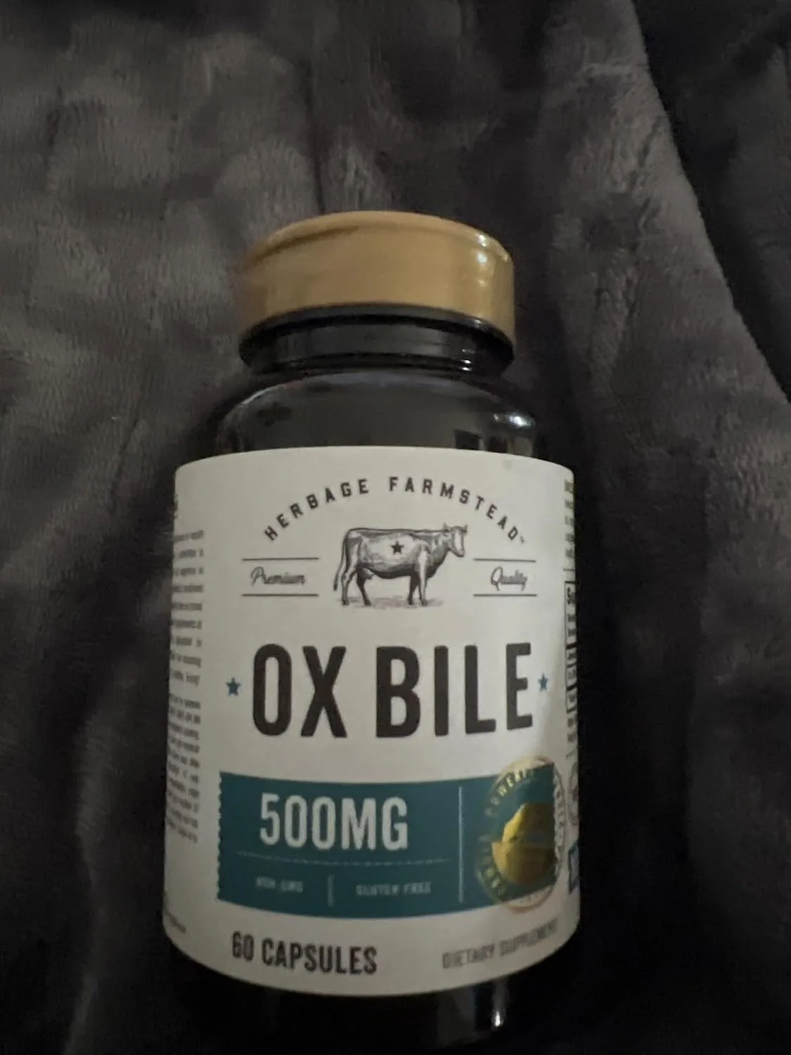 Customer photo of bile support supplement bottle with digestive health ingredients label