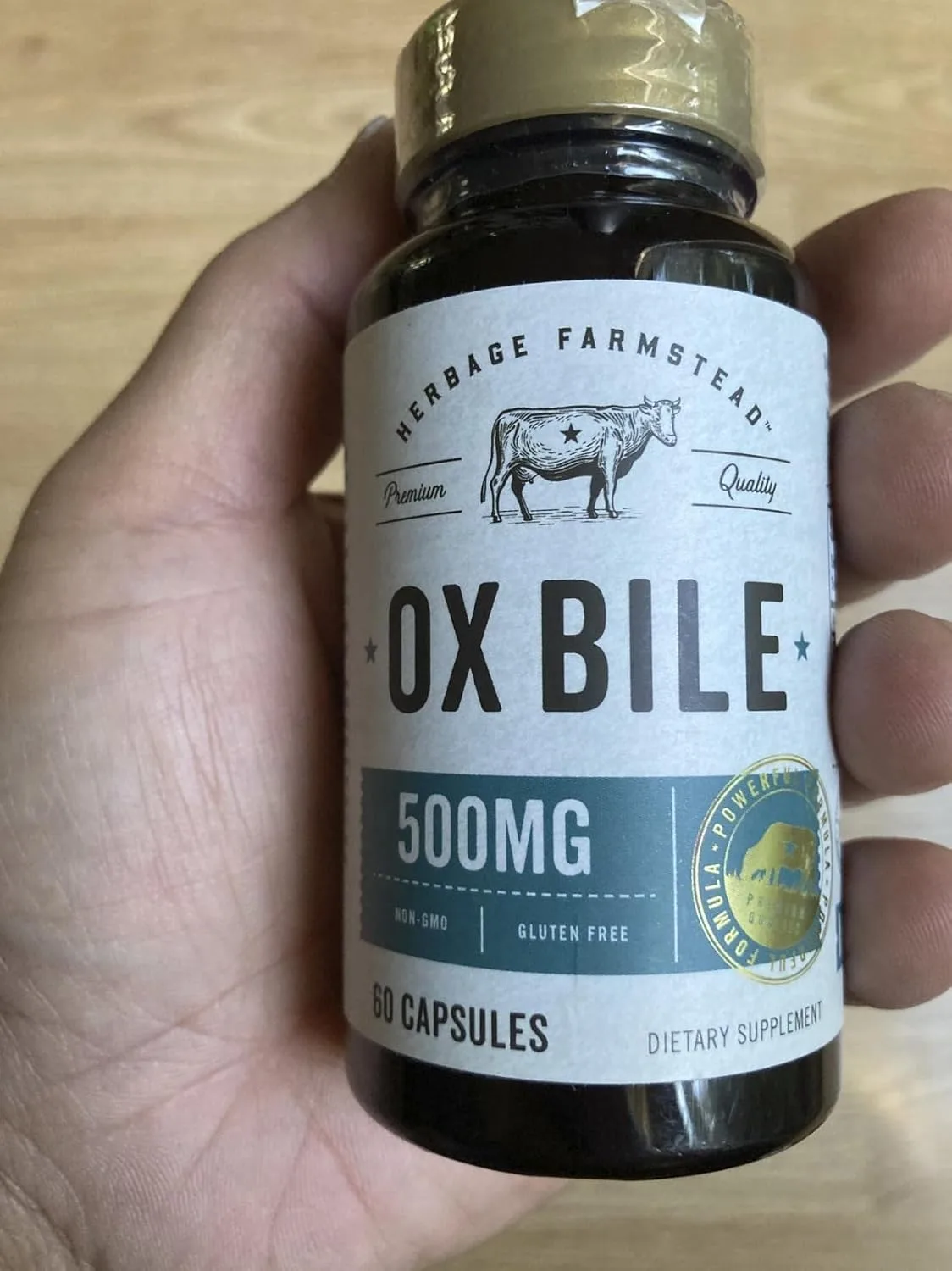 Customer photo of bile support supplement bottle showing label and packaging details