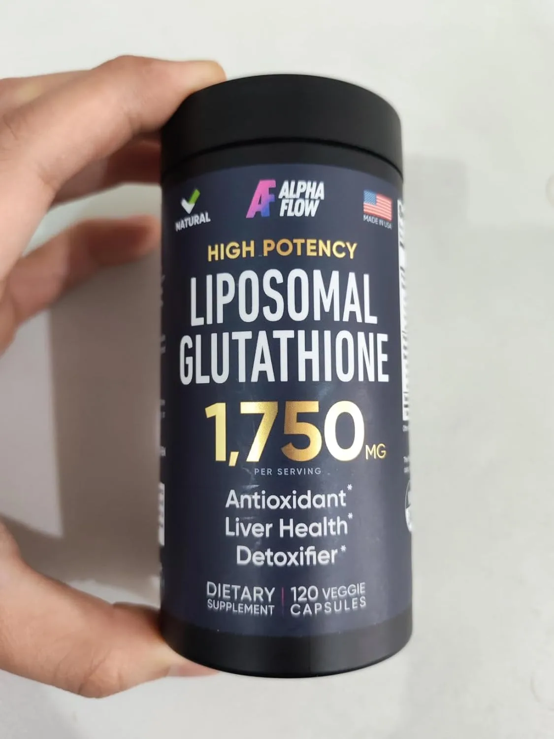 Customer photo of NAC glutathione alpha-lipoic acid supplement bottle