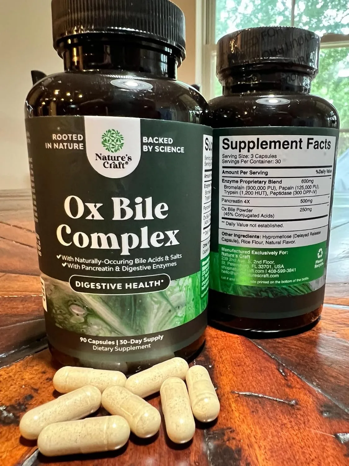 Customer photo of bile support supplement bottle showing label and capsules