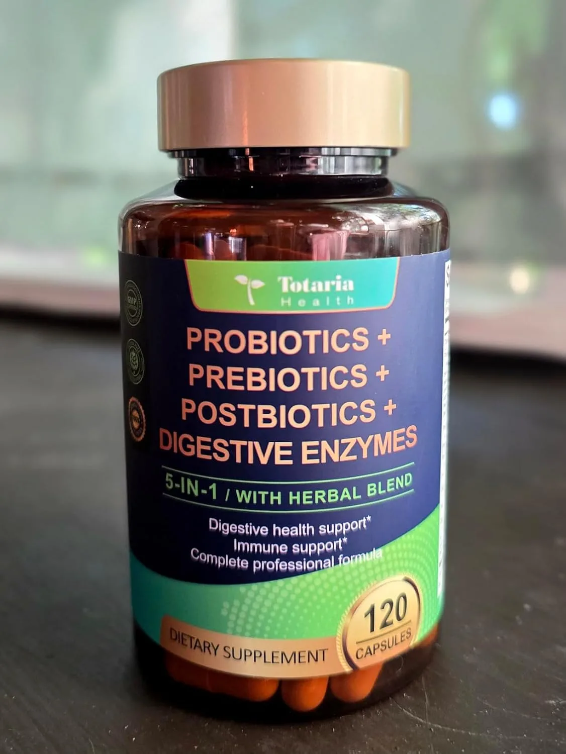 Customer photo of probiotic fiber supplement packaging and contents displayed